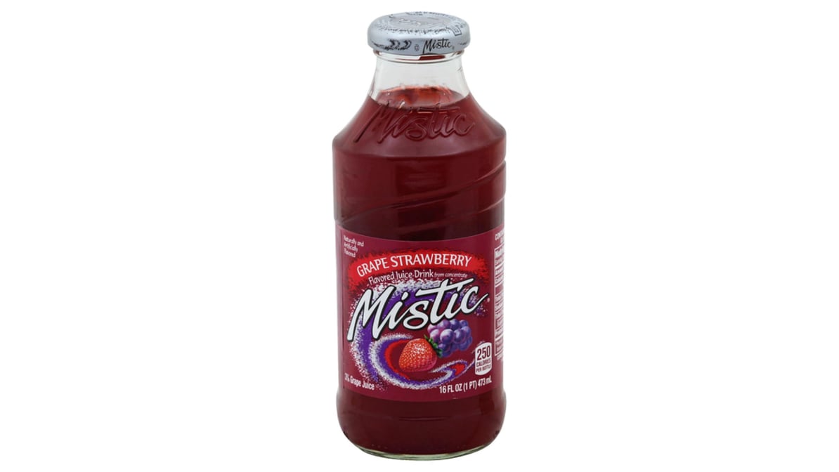 Mistic Grape Strawberry Juice Drink Glass Bottle (16 oz)