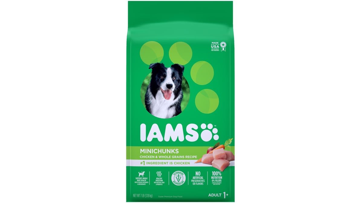 Iams Minichunks Chicken & Whole Grains Adult Dog Food (7 lb)