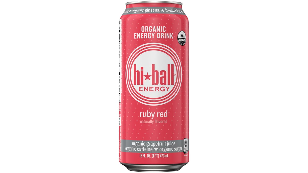 hi ball Certified Organic Energy Drink Ruby Red Grapefruit (16 oz)