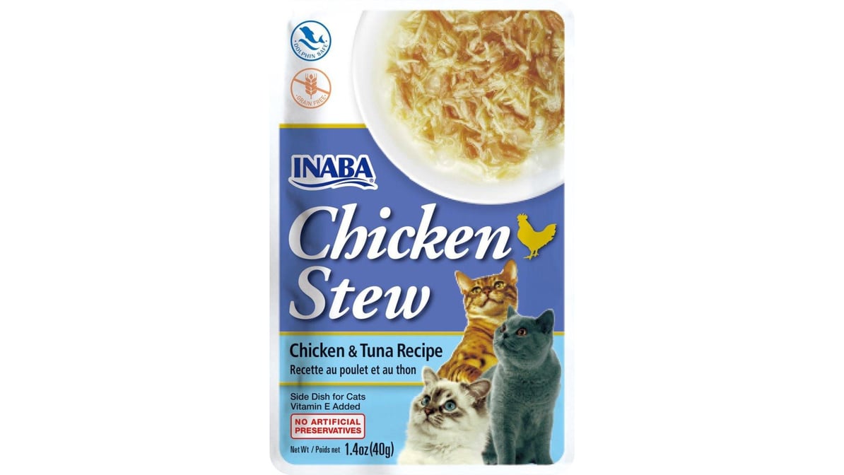 Inaba Chicken Stew Grain-Free Cat Treats Chicken & Tuna Recipe (1.4 oz)