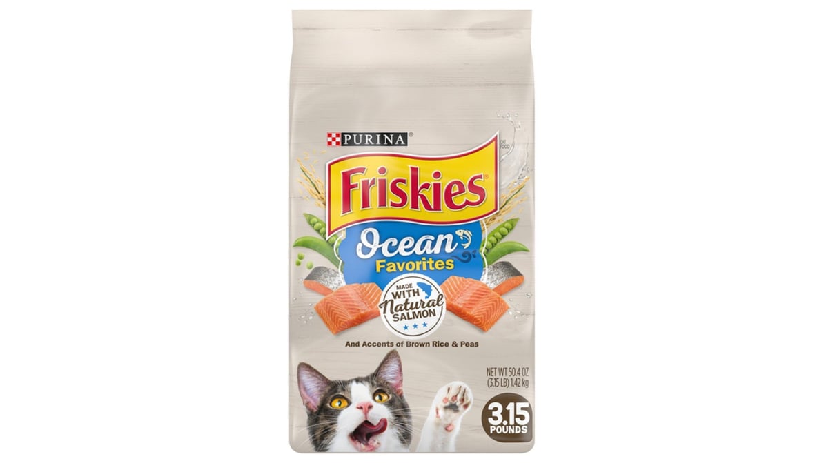 Friskies Ocean Favorites Dry Cat Food with Natural Salmon (3.15 lb)