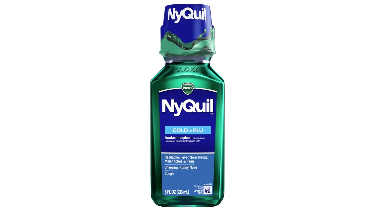 Vicks Nyquil Original Nighttime Relief Cold and Flu Liquid (8 oz)