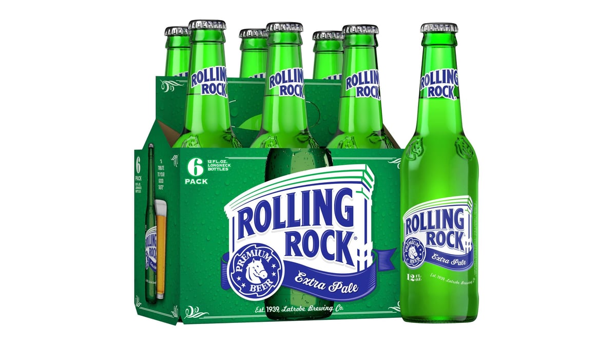Rolling Rock Extra Pale Beer Bottles (12 oz x 6 ct)