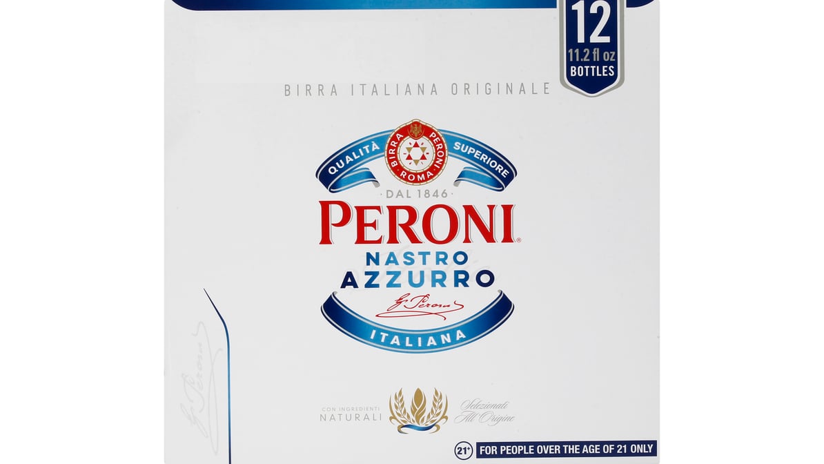 Peroni Nastro Azzurro Italiana Beer Bottles (11.2 oz x 12 ct)