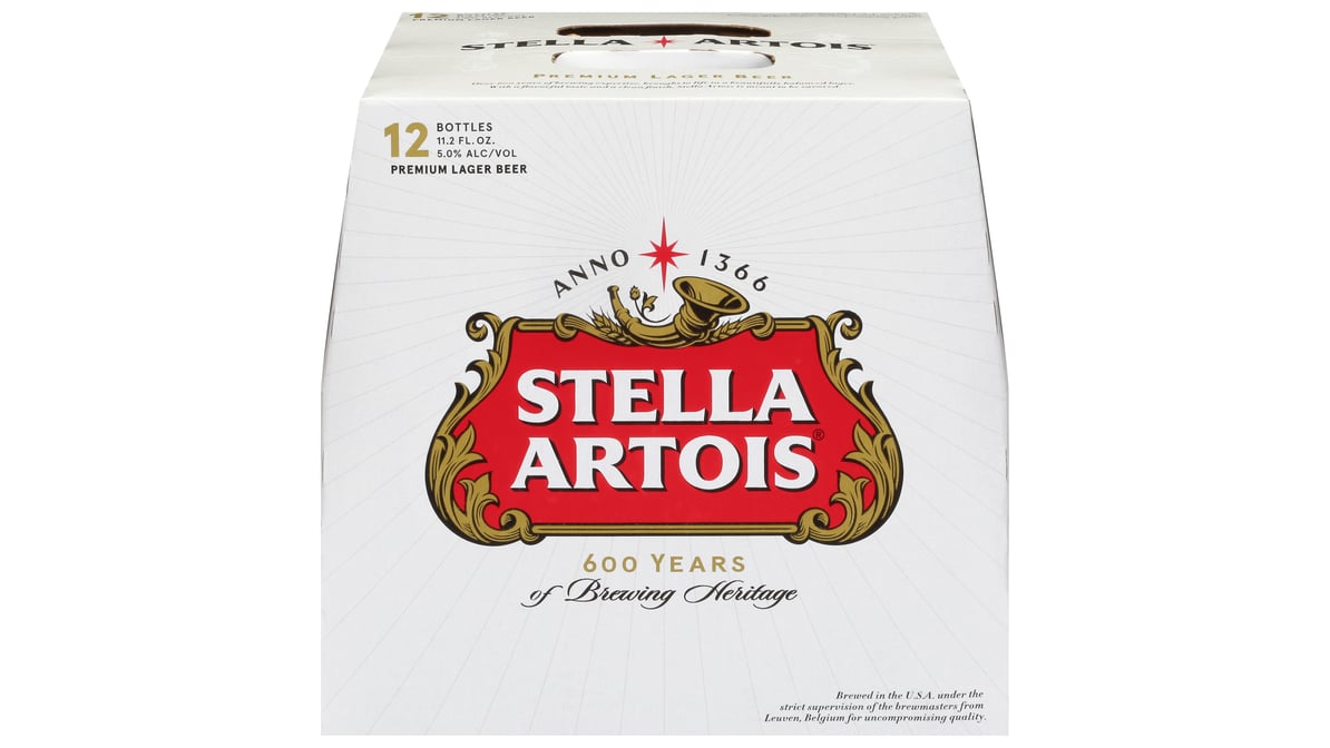 Stella Artois Premium Lager Beer Bottles (11.2 oz x 12 ct)