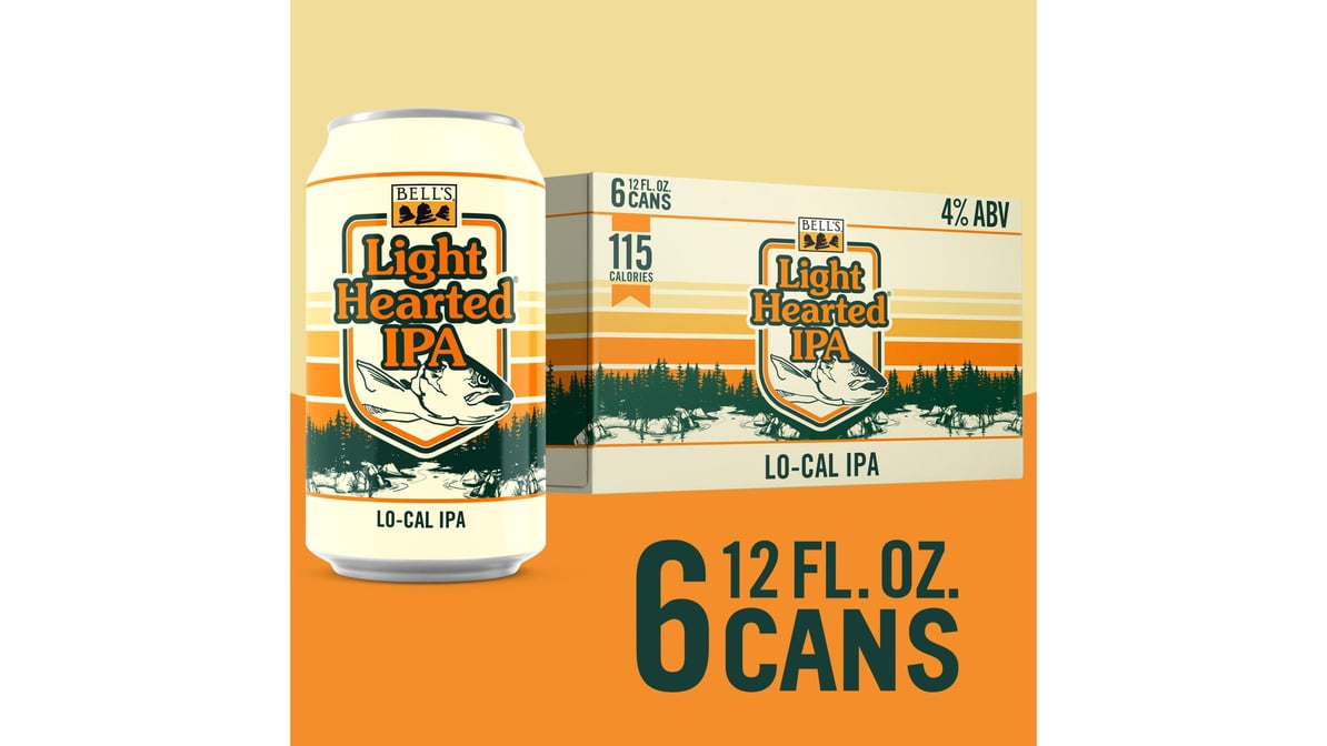 Bell's Brewery Light Hearted Ale Lo-Cal IPA Beer Cans (12 oz x 6 ct)