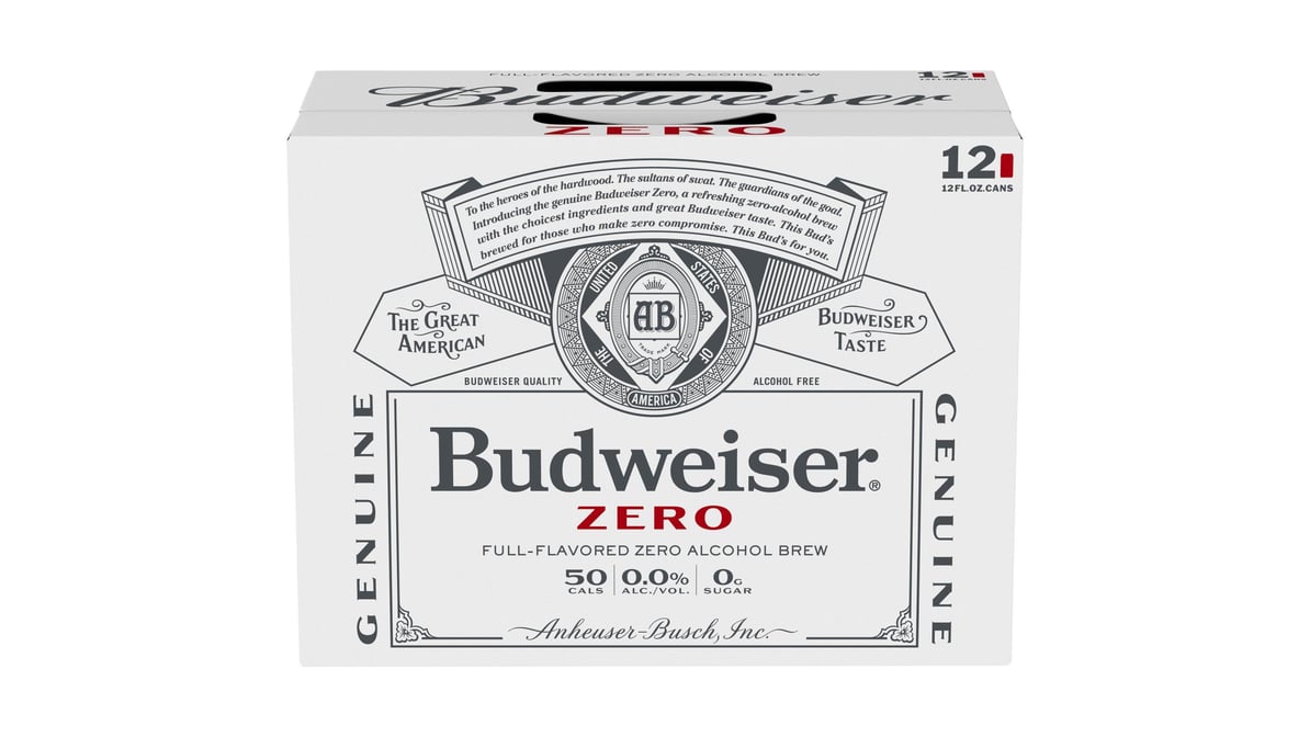 Budweiser Zero Alcohol-Free Beer Cans (12 oz x 12 ct)