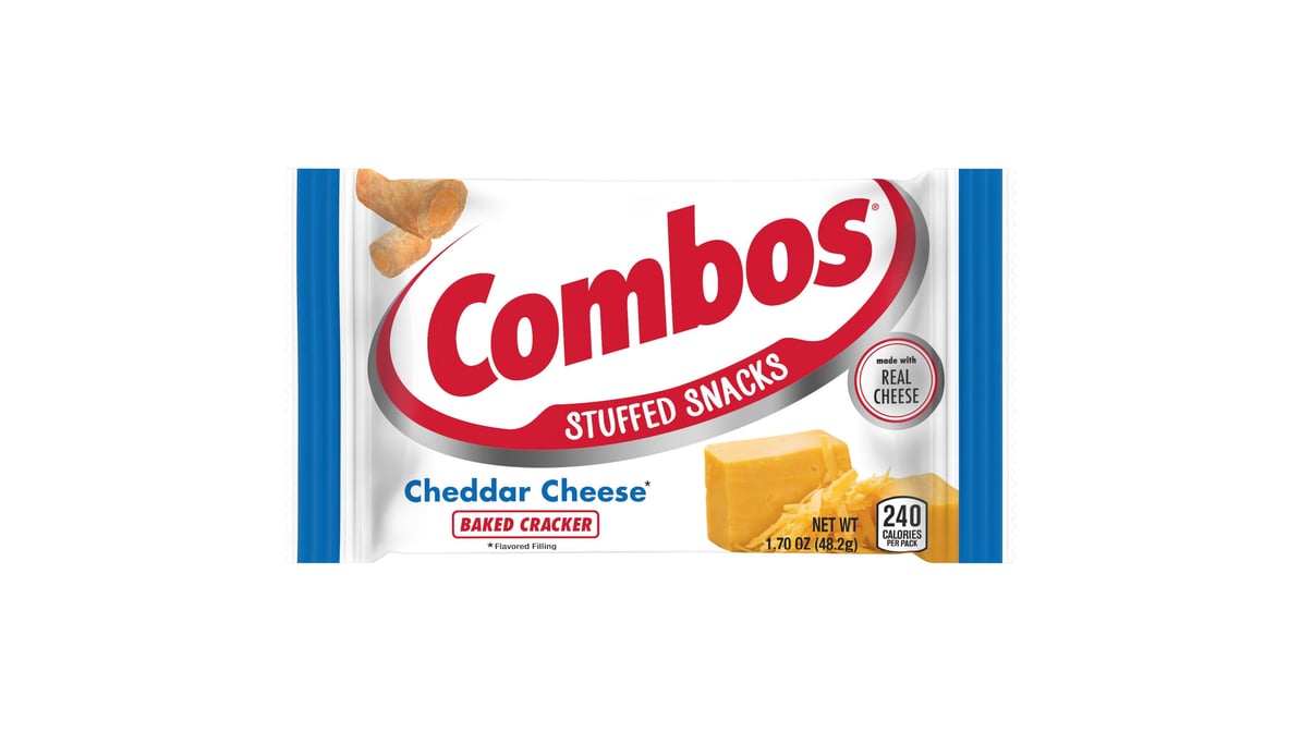Combos Stuffed Snacks Cheddar Cheese Baked Crackers (18 ct)