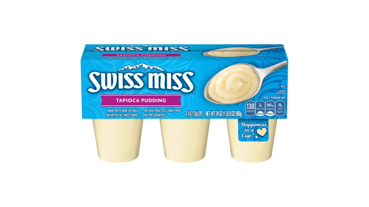 Swiss Miss Old Fashioned Tapioca Pudding Cups (4 oz x 6 ct)