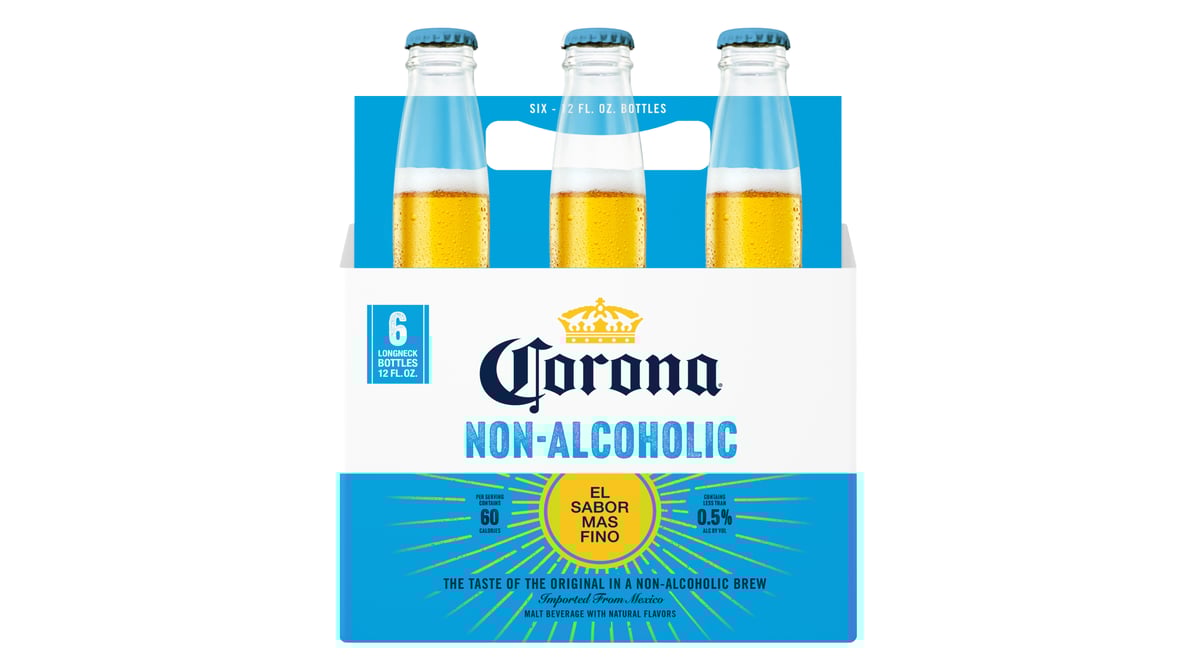 Corona Non-Alcoholic Lager Bottles (12 oz x 6 ct)