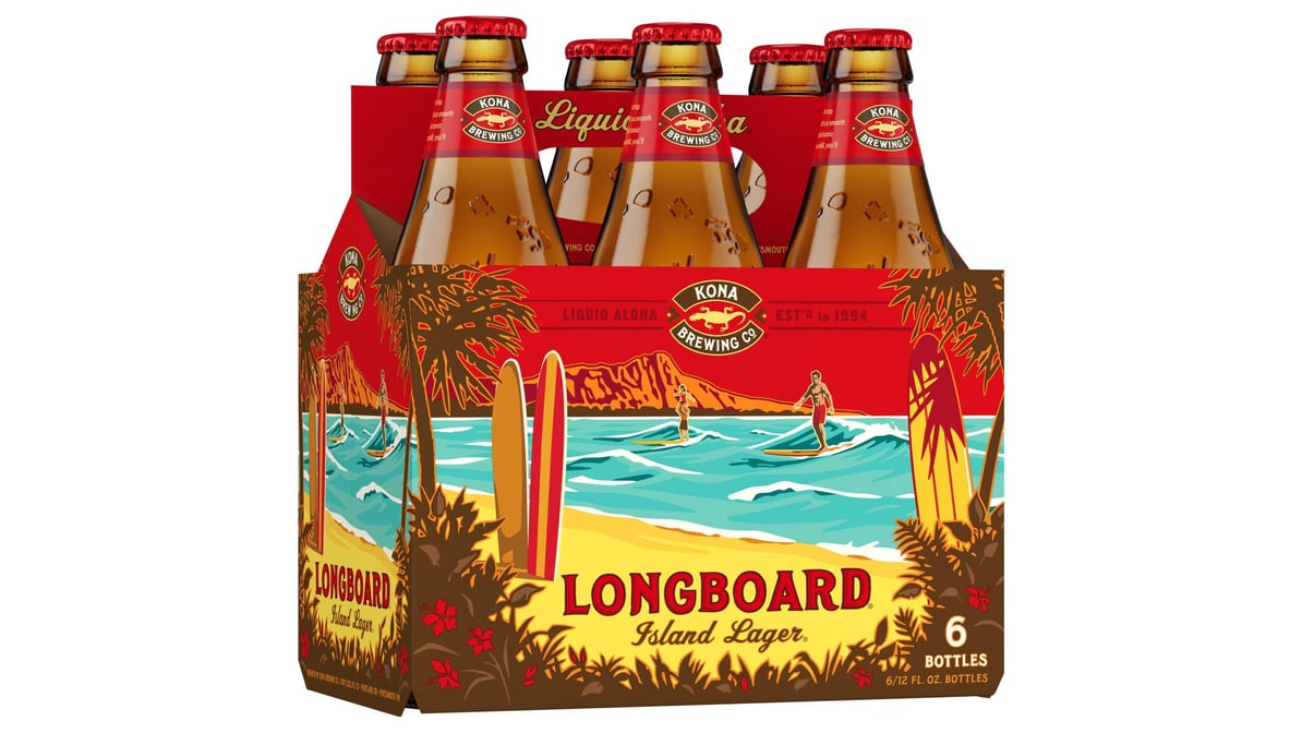 Kona Brewing Co. Longboard Island Lager Beer Bottles (12 oz x 6 ct)
