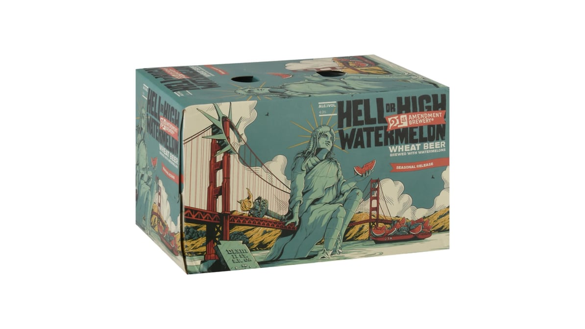 21st Amendment Brewery Hell or High Watermelon Wheat Beer Cans (12 oz x 6 ct)