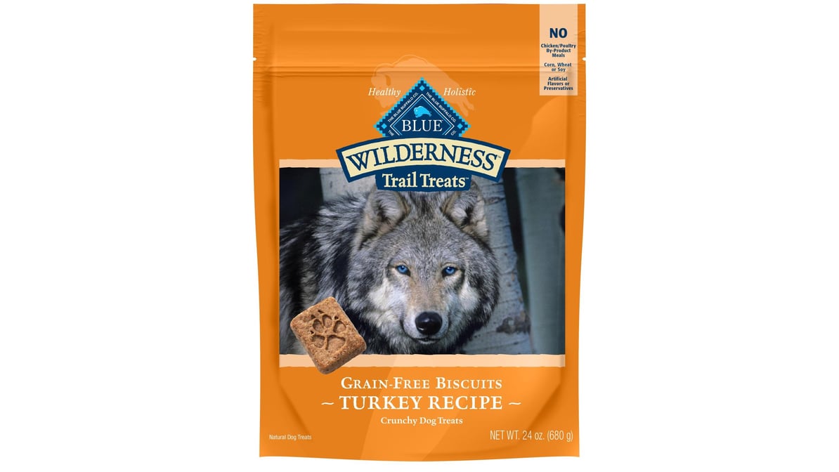 Blue Buffalo Wilderness Trail Treats High Protein Grain Free Crunchy Dog Biscuit Turkey (24 oz)