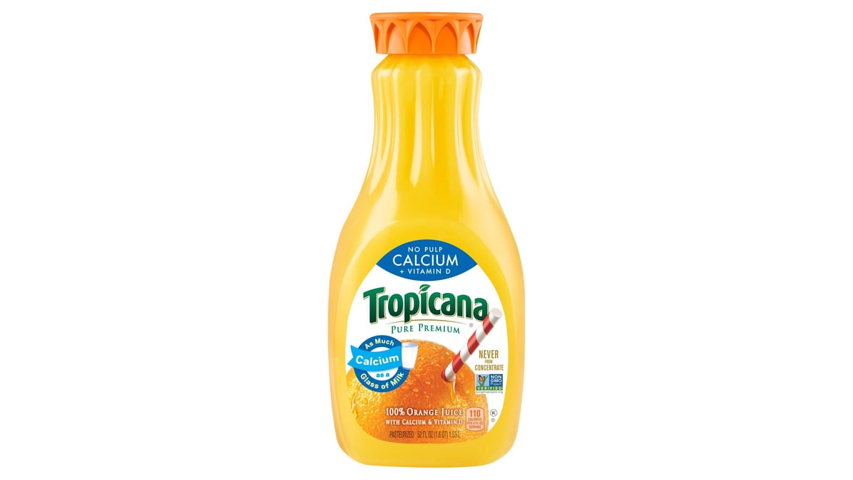 Tropicana Pure Premium Calcium + Vitamin D No Pulp Orange Juice (52 oz)