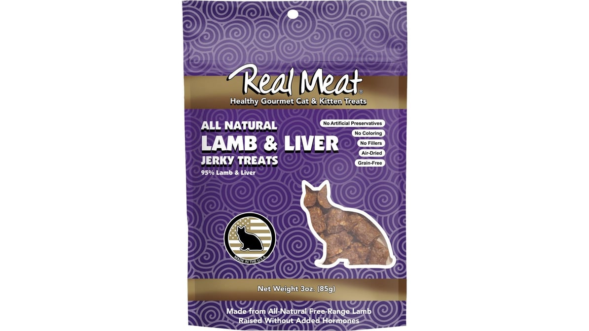 Real Meat Jerky Bites Cat Treat All Natural Lamb And Liver (3 oz)