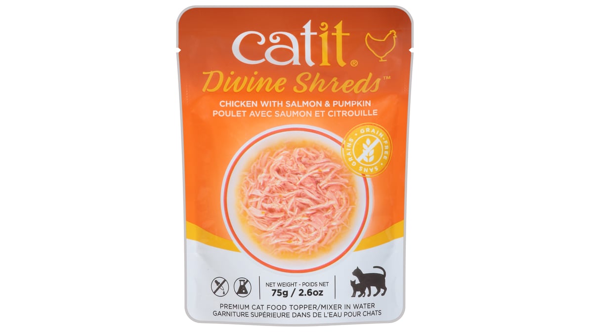 Cat It Divine Shreds Chicken with Salmon & Pumpkin Cat Food Topper (2.6 oz)