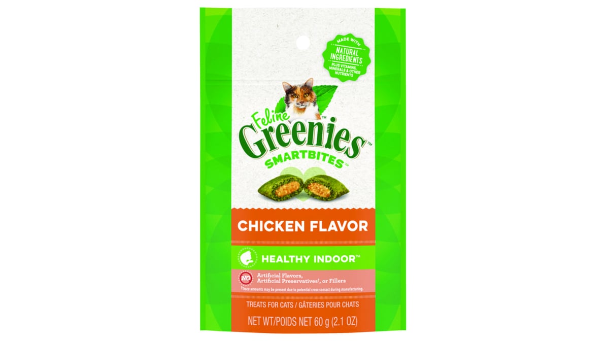 Greenies Smartbites Healthy Indoor Cat Treats Chicken Flavor (2.1 oz)