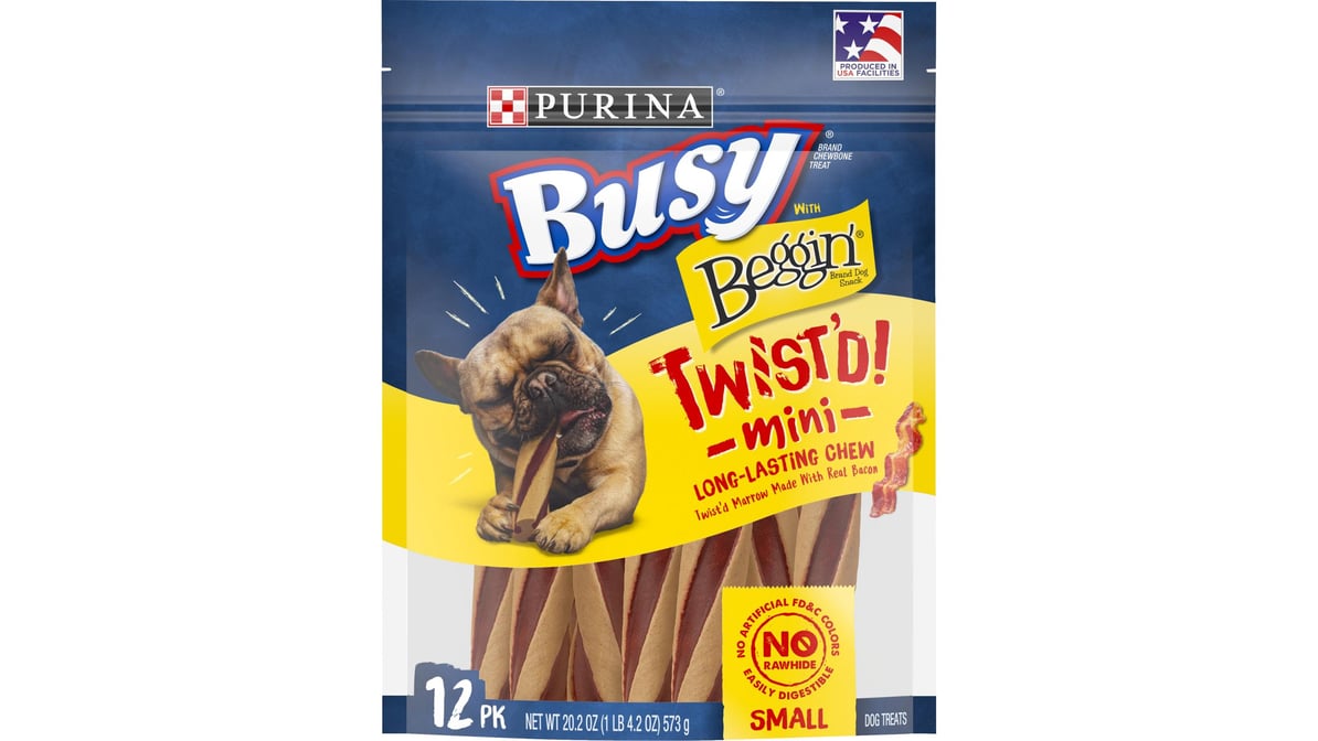 Busy with Beggin' Made in USA Facilities Small Breed Dog Treats Twist'd Mini (20.2 oz)