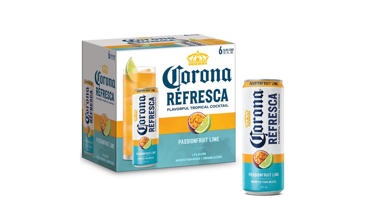 Corona Refresca Passionfruit Lime Tropical Cocktail Cans (12 oz x 6 ct)