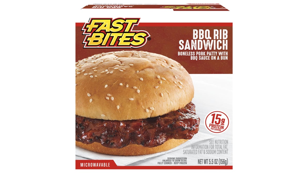 Fast Bites BBQ Ribs Sandwich (5.5 oz)