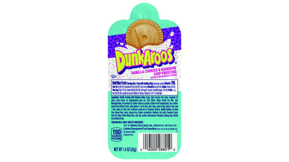 DunkAroos Rainbow Sprinkles Vanilla Frosting Cookies (1.5 oz)