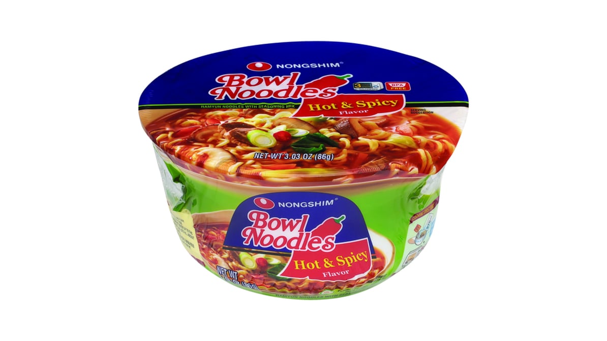 Nongshim Hot & Spicy Flavor Bowl Noodles (3.03 oz)