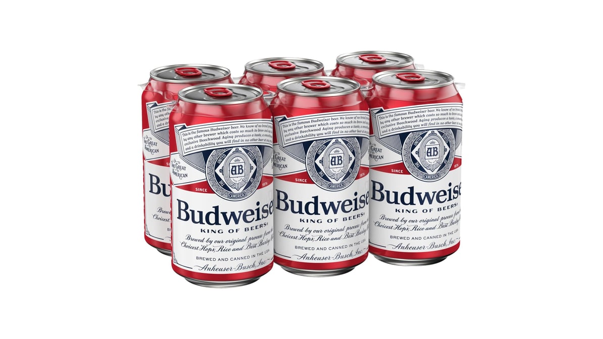Budweiser American Lager Cans (12 oz x 6 ct)