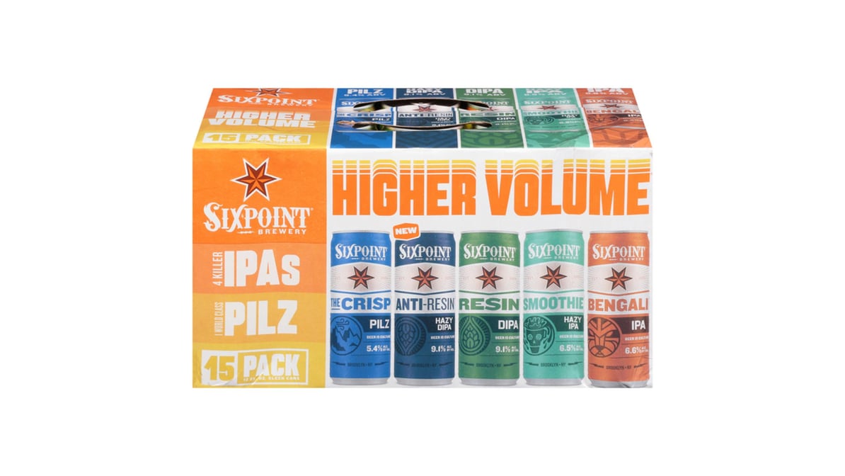 Sixpoint Higher Volume IPA Variety Pack Cans (12 oz x 15 ct)
