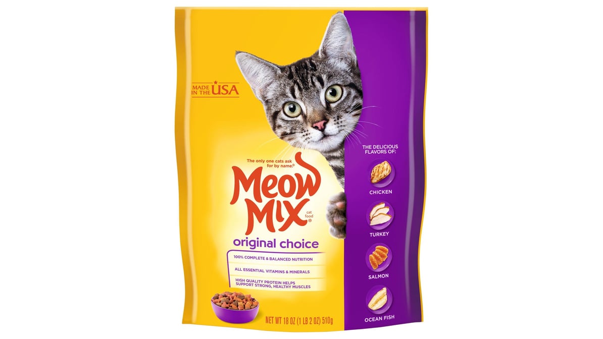 Meow Mix Original Choice Cat Food Chicken Turkey Salmon & Ocean Fish (18 oz)
