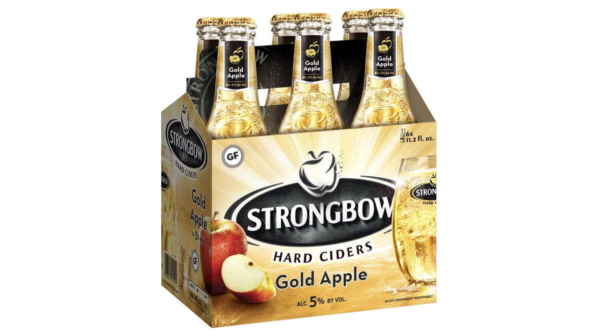 Strongbow Gold Apple Hard Ciders Bottles (11.2 oz x 6 ct)