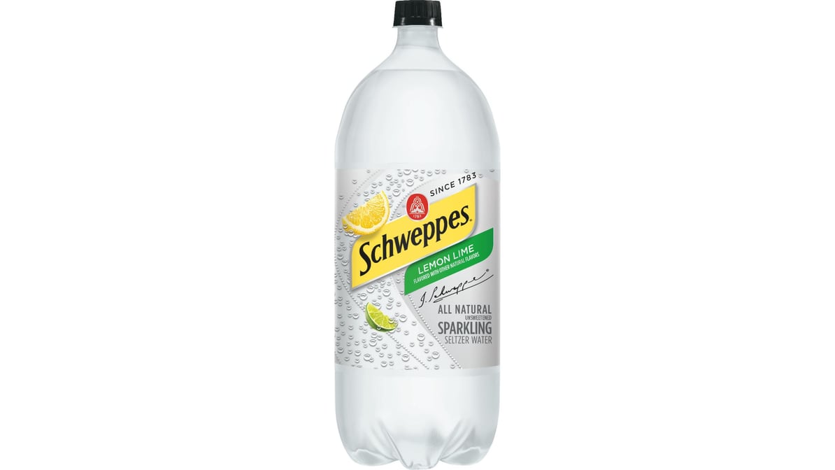 Schweppes Sparkling Seltzer Water Lemon Lime Bottle (2 L)