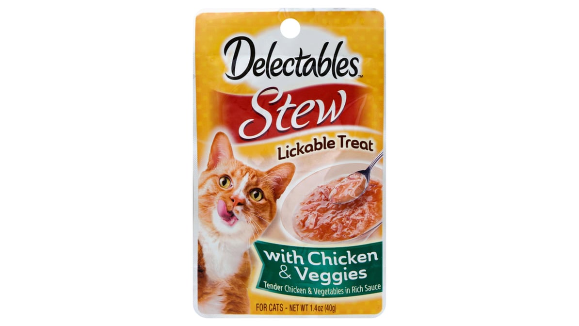 Delectables Stew Lickable Cat Treats with Chicken & Veggies (1.4 oz)