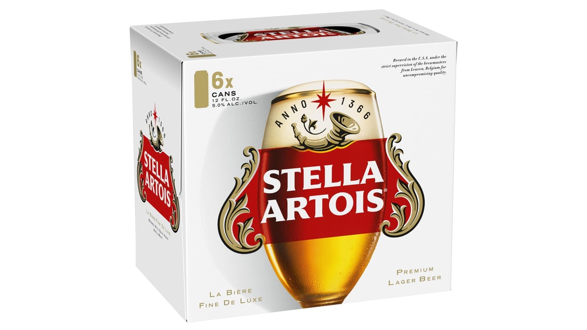 Stella Artois Lager Cans (12 oz x 6 ct)