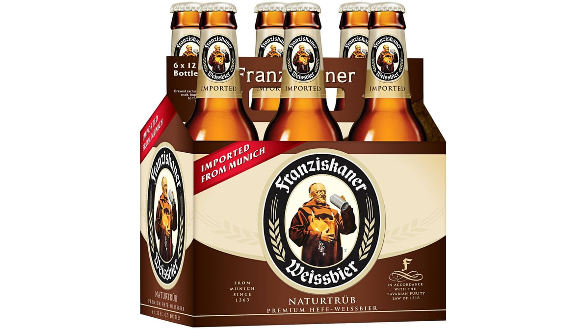 Franziskaner Weissbier Premium Beer Bottles (12 oz x 6 ct)