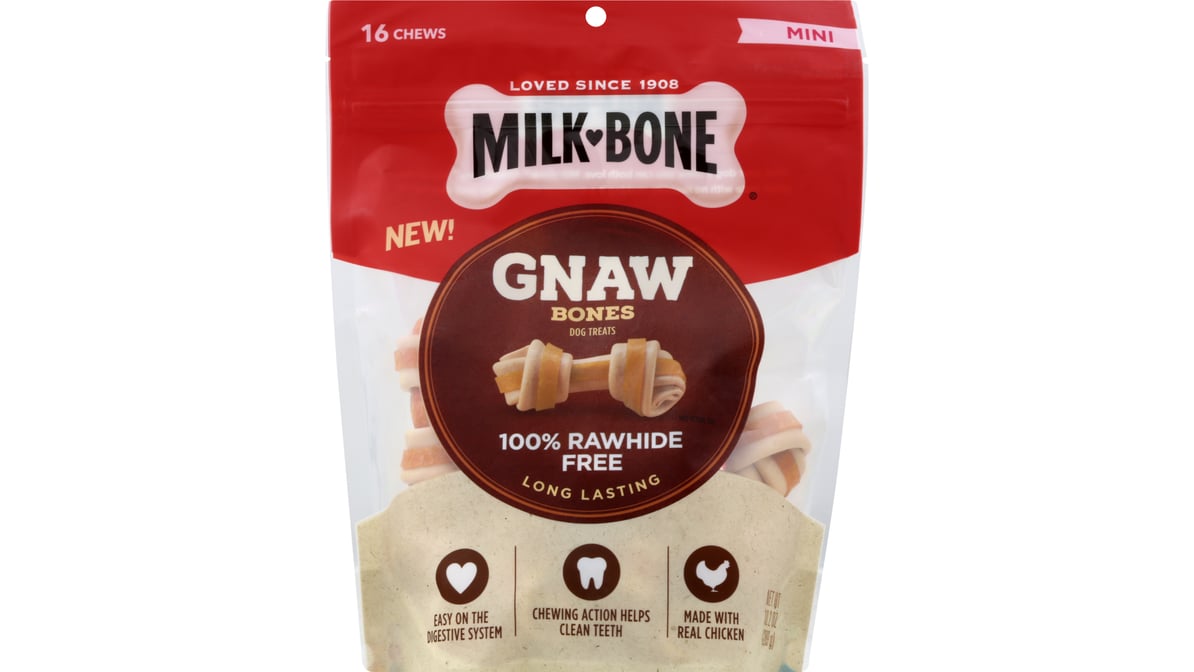 Milk Bone Gnaw Bone Rawhide Free Chicken Flavor Dog Treats (16 ct)