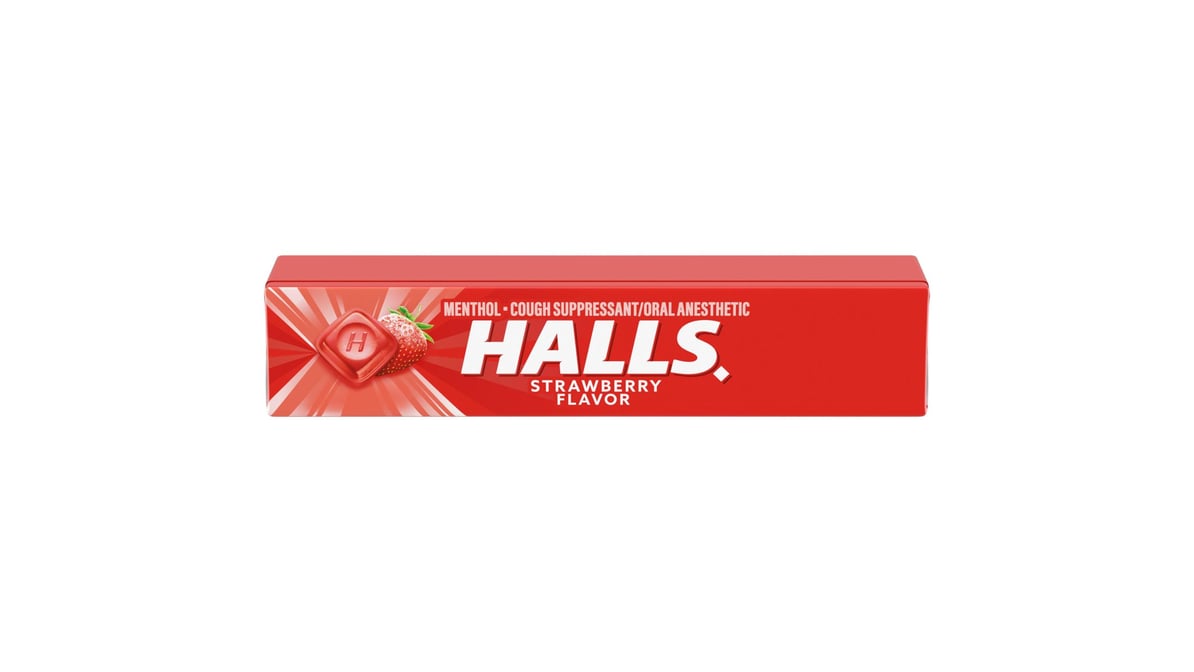HALLS Relief Strawberry Cough Drops Stick ( 9 pcs )