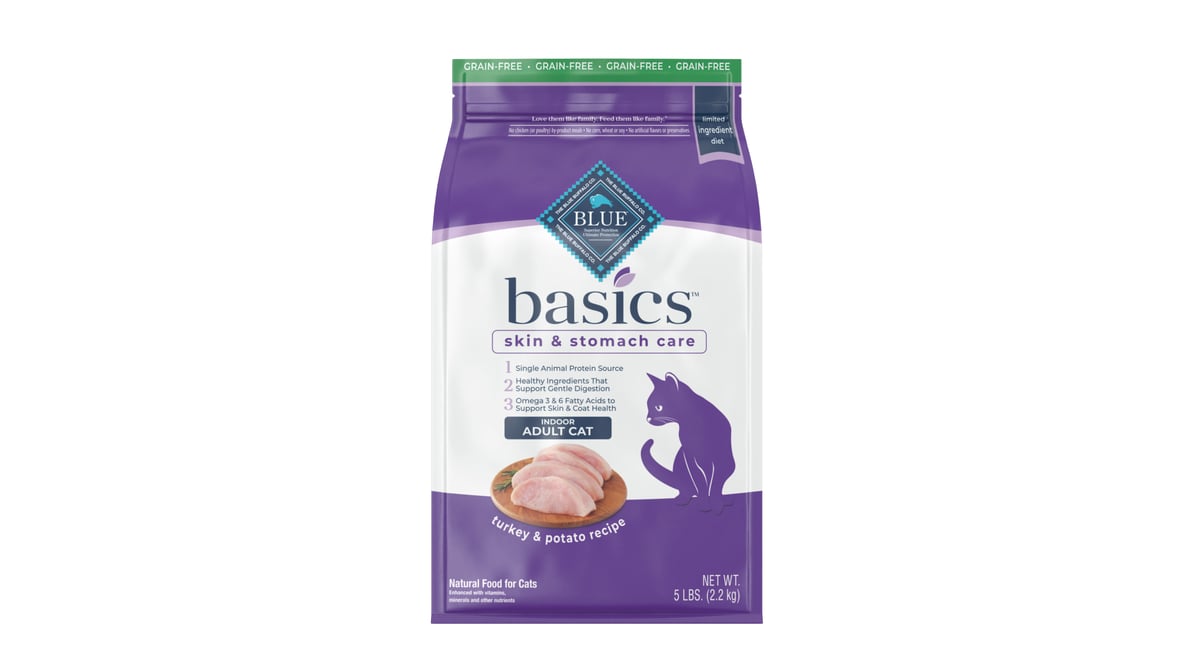 Blue Buffalo Basics Limited Ingredient Diet Dry Cat Food Turkey & Potato (5 lb)