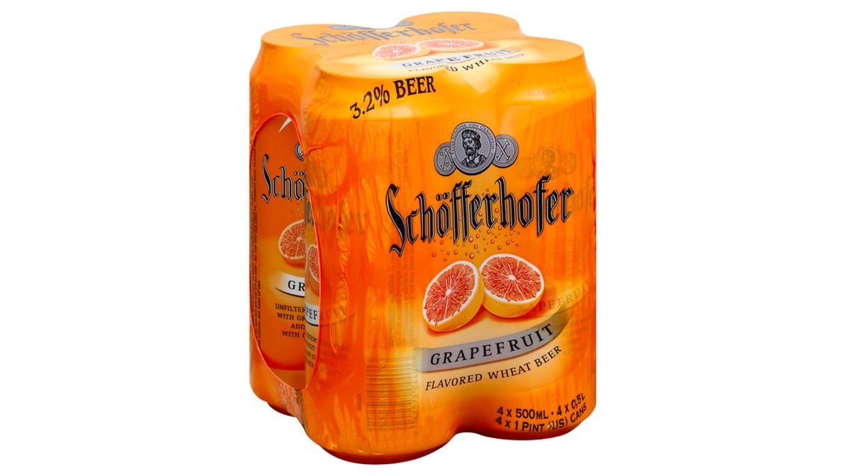 Schofferhofer Grapefruit Wheat Ale Cans (500 ml x 4 ct)