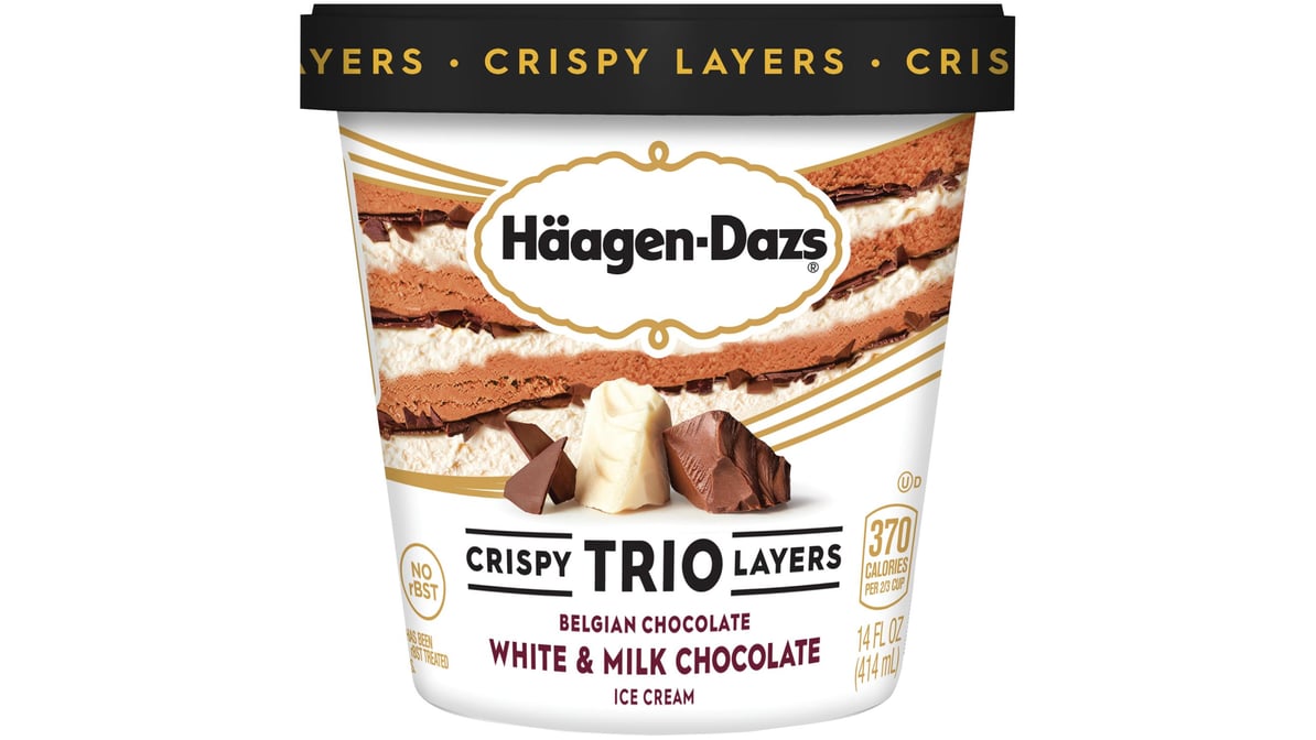Haagen-Dazs Crispy Trio Layers White and Milk Chocolate Ice Cream (14 oz)