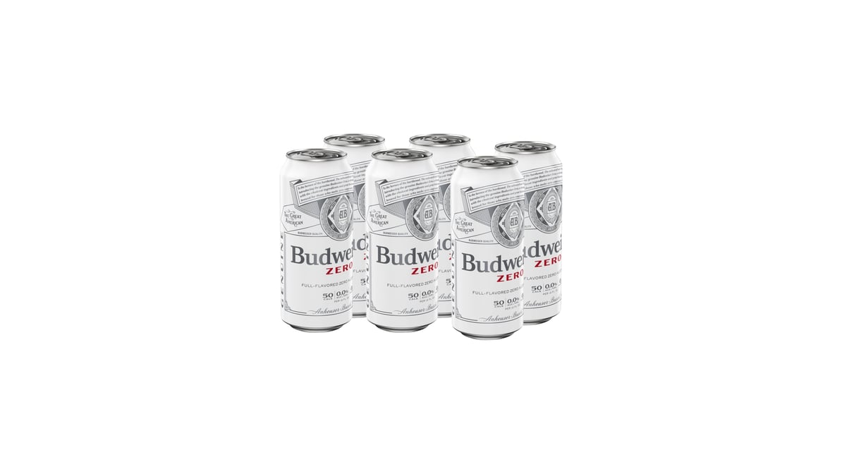 Budweiser Zero Lager Cans (12 oz x 6 ct)