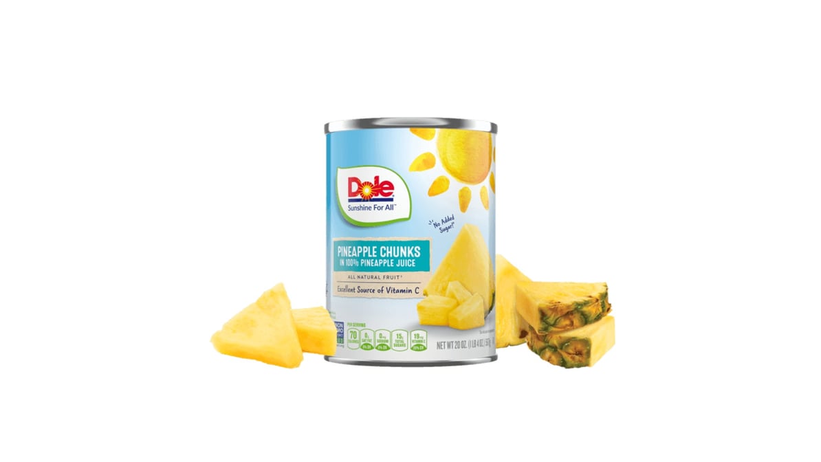 Dole Pineapple Chunks in 100% Fruit Juice Can (20 oz)