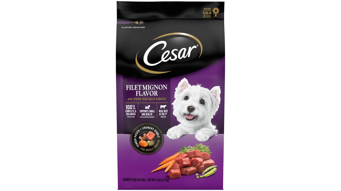 Cesar Filet Mignon Flavor and Spring Vegetables Garnish Dry Dog Food (5 lb)