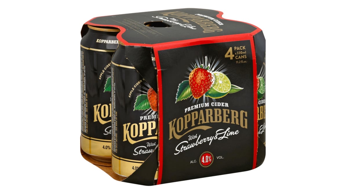 Kopparberg Strawberry Lime Hard Cider Cans (11.2 oz x 4 ct)