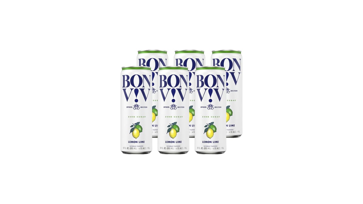 Bon V!v Lemon Lime Spiked Seltzer Cans (12 oz x 6 ct)