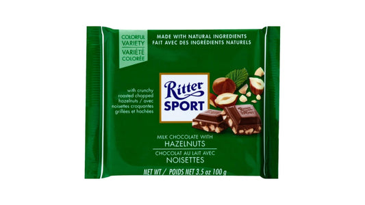 Ritter Sport Milk Chocolate Candy Bar with Hazelnuts (3.5 oz)