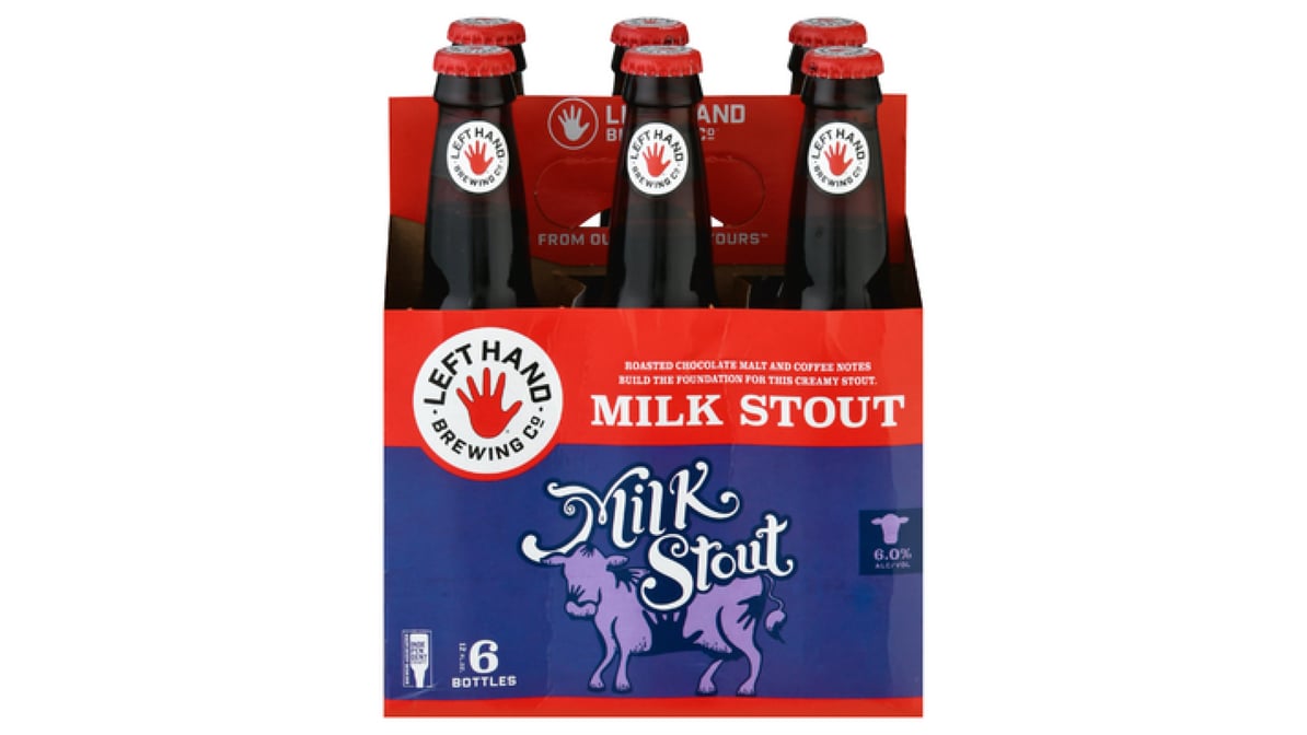 Left Hand Milk Stout Beer Bottles (12 oz x 6 ct)