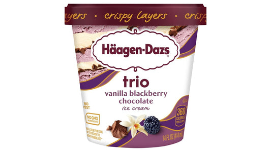 Haagen-Dazs Trio Vanilla Blackberry Chocolate Ice Cream (14 oz)