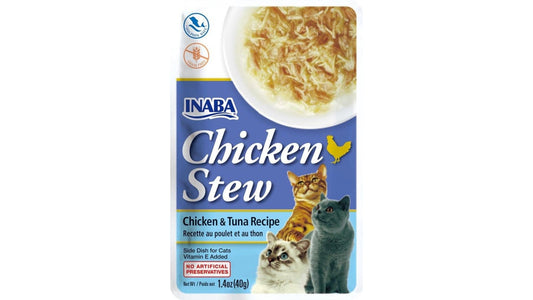 Inaba Chicken Stew Grain-Free Cat Treats Chicken & Tuna Recipe (1.4 oz)