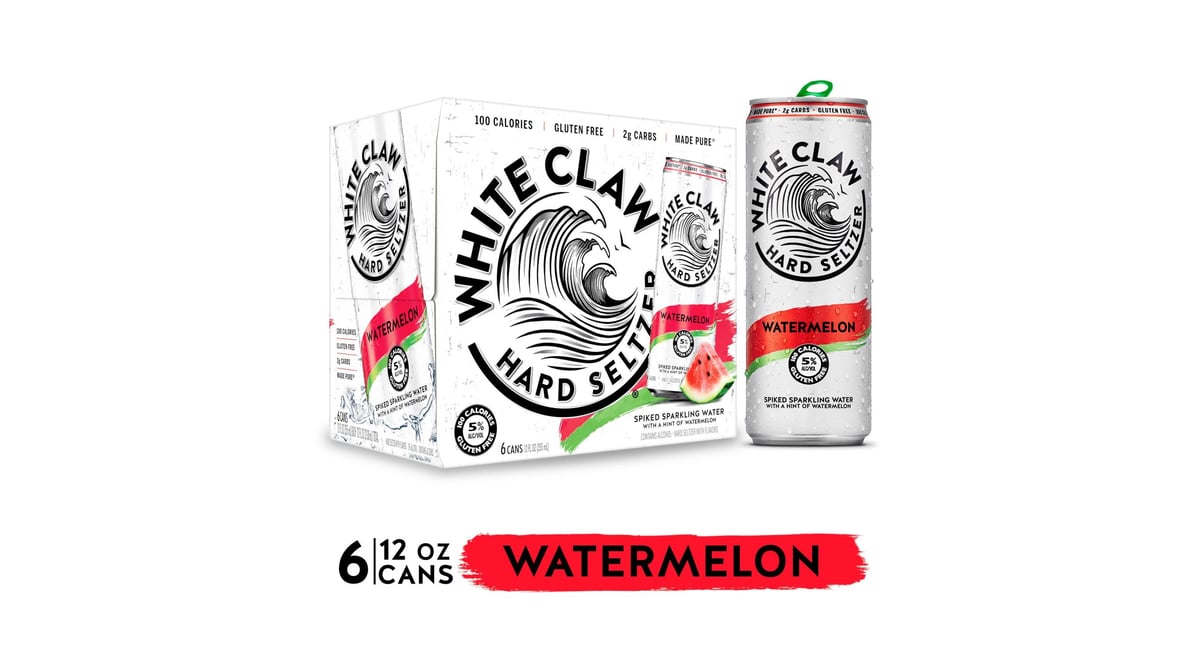 White Claw Watermelon Hard Seltzer (12 oz x 6 ct)