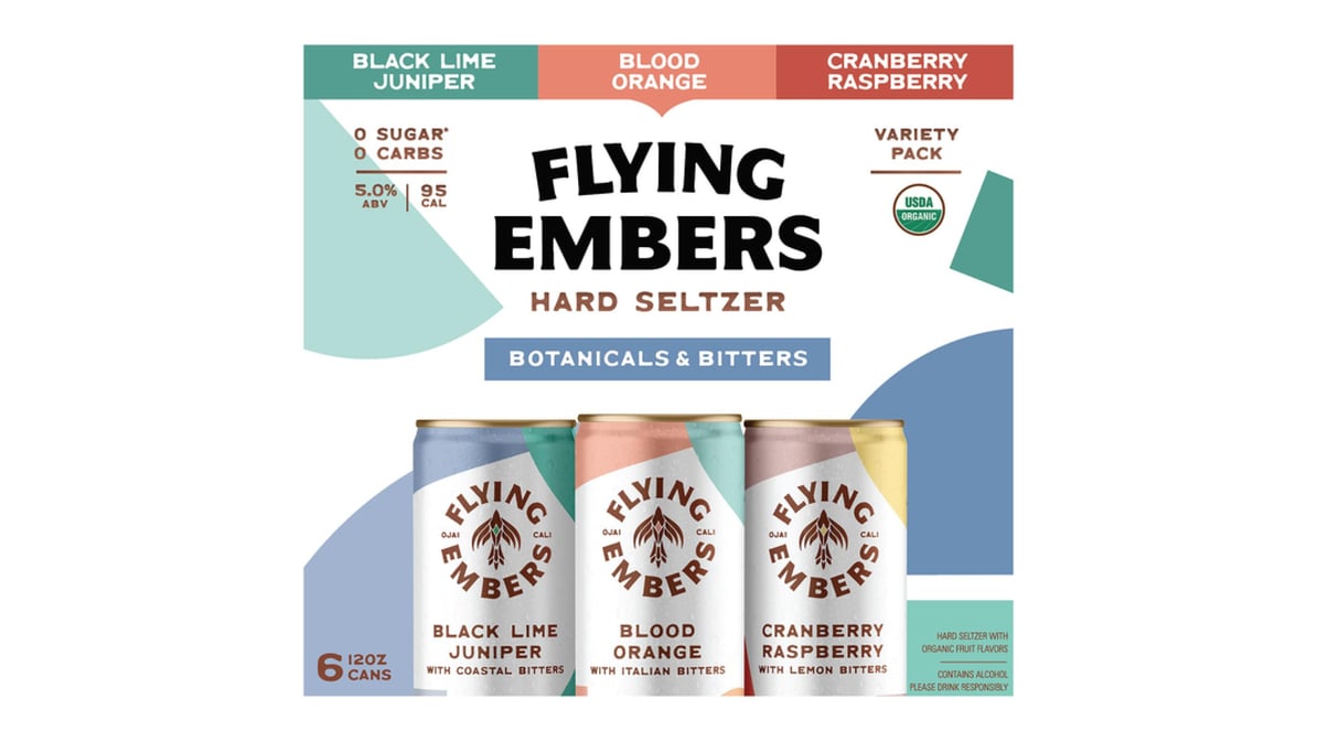 Flying Embers Botanicals & Bitters Hard Seltzer Variety Pack Can (12 oz x 6 ct)